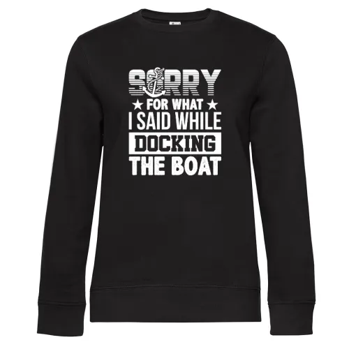 Schimpfender Bootsfahrer, Segelboot Fahrer, Anker Sweat Frauen Queen Crew Neck