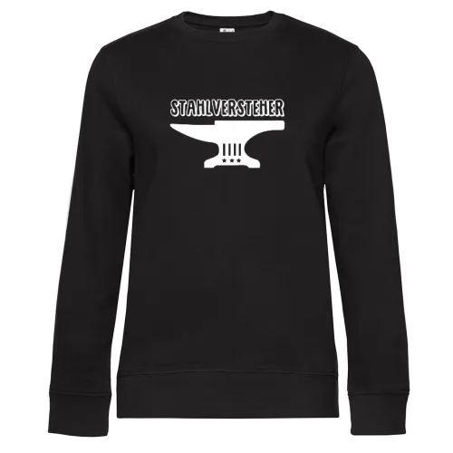 Schmied Metallbauer Metallversteher Amboss Motiv Sweat Frauen Queen Crew Neck