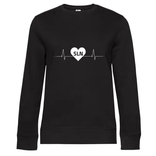 Schmölln SLN Nummernschild Herzschlag Sweat Frauen Queen Crew Neck