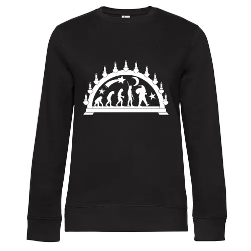 Schwibbogen Weihnachtsmann Evolution Sweat Frauen Queen Crew Neck