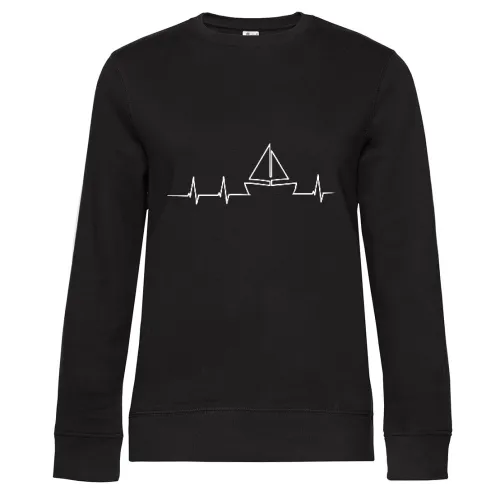 Segelboot Herzschlag Sweat Frauen Queen Crew Neck