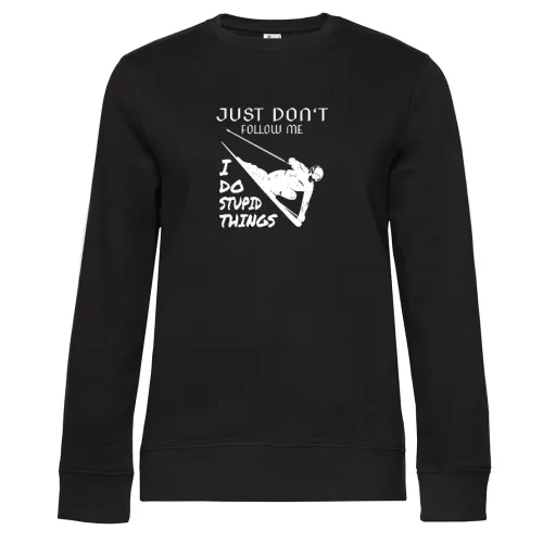 Ski Abfahrt Skifahrer fährt Schuss Sweat Frauen Queen Crew Neck