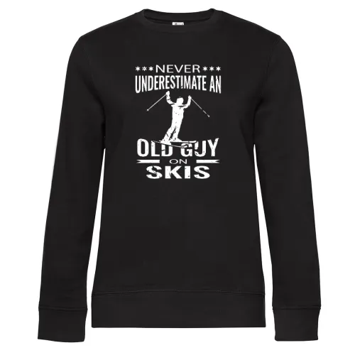 Ski Opa Skifahrer Spruch Skifahren Old Guy Sweat Frauen Queen Crew Neck