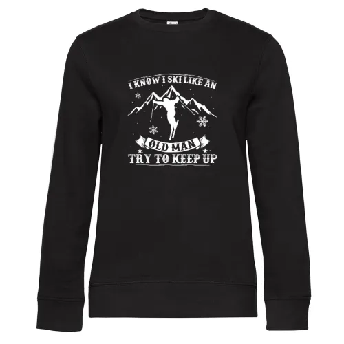 Ski Skifahrer Skifahren Skiurlaub Old Man Keep Up Frauen Sweat