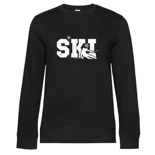 Ski Skifahrer Skifahren Skiurlaub Winterurlaub Sweat Frauen Queen Crew Neck