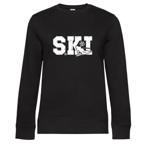 Ski Skifahrer Skifahren Skiurlaub Winterurlaub Sweat Frauen Queen Crew Neck