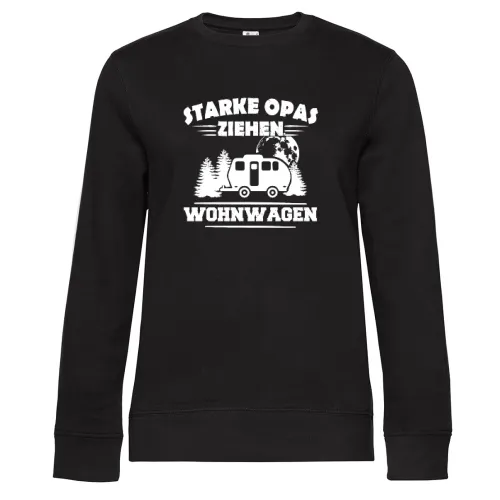 Starker Opa Wohnwagen Camping Großvater Geschenk Sweat Frauen Queen Crew Neck