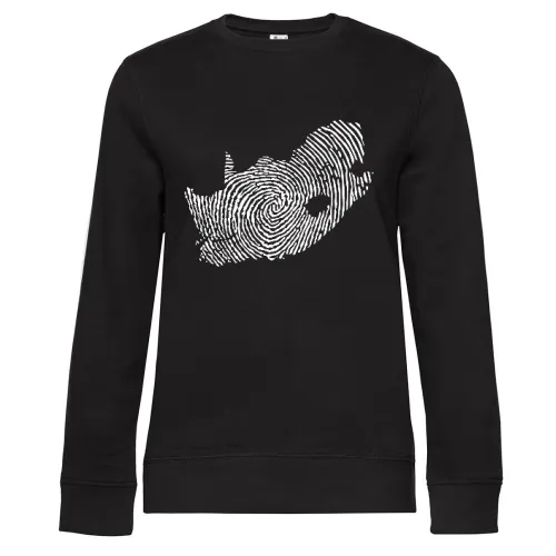 Südafrika Fingerabdruck Sweat Frauen Queen Crew Neck