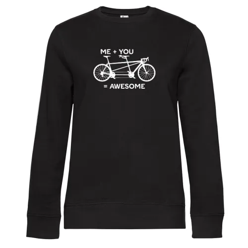 Tandem Fahrrad Me You Awesome Radfahrer Sozius Sweat Frauen Queen Crew Neck