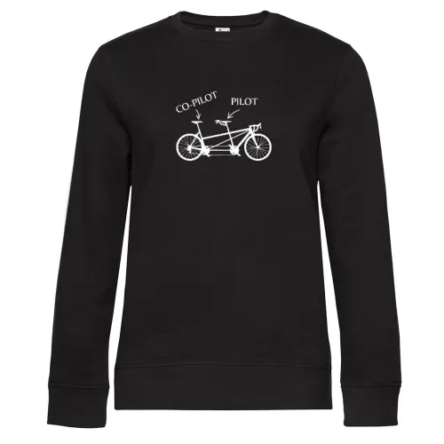 Tandem Fahrrad Pilot Co-Pilot Sweat Frauen Queen Crew Neck
