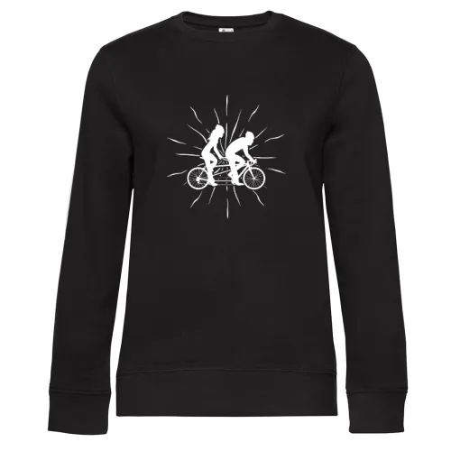Tandem Fahrrad Regenbogen Tandemrad Paar Sweat Frauen Queen Crew Neck