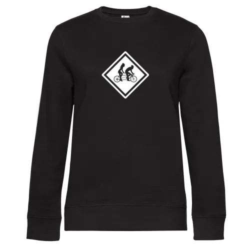 Tandem Fahrrad Symbol Zeichen fuer Paare Sweat Frauen Queen Crew Neck
