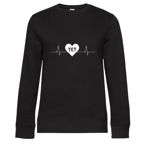 Teterow TET Nummernschild Herzschlag Sweat Frauen Queen Crew Neck