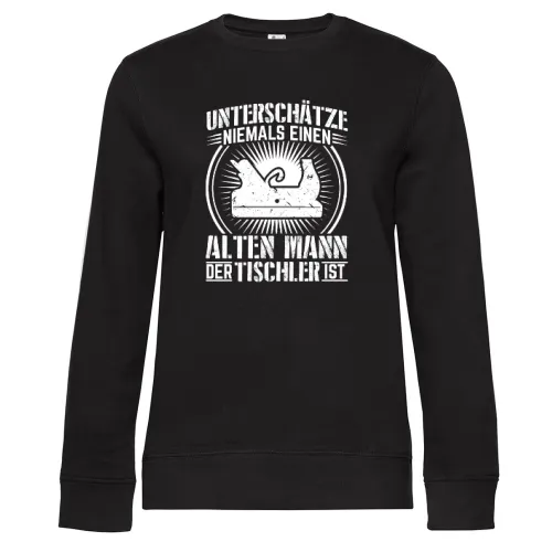 Tischler Mann Basteln Zimmermann Handwerker Hobel Sweat Frauen Queen Crew Neck