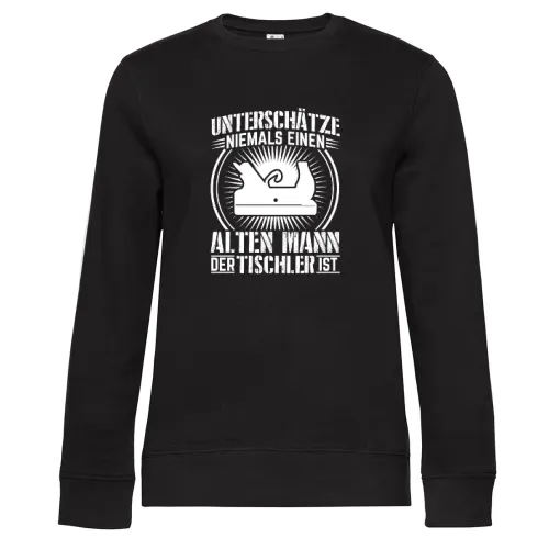 Tischler Mann Basteln Zimmermann Handwerker Hobel Sweat Frauen Queen Crew Neck