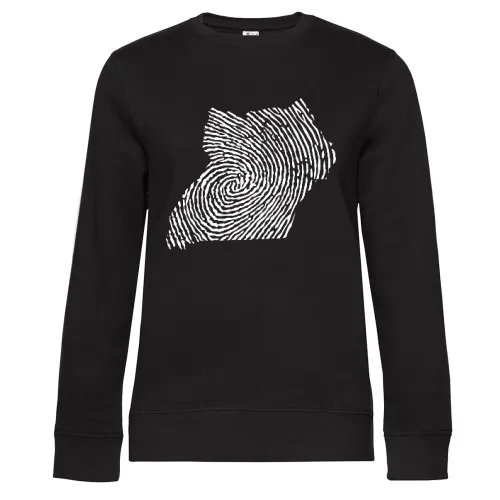 Uganda Fingerabdruck Sweat Frauen Queen Crew Neck