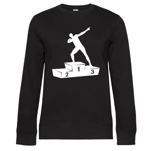 Usain Bolt Siegertreppchen Sweat Frauen Queen Crew Neck