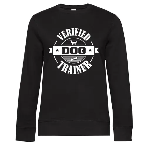 Verified Dog Trainer Hundetrainer Hundeschule Sweat Frauen Queen Crew Neck