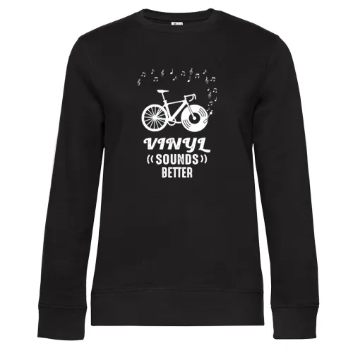 Vinyl Sounds Better Fahrrad mit Schallplatte Sweat Frauen Queen Crew Neck