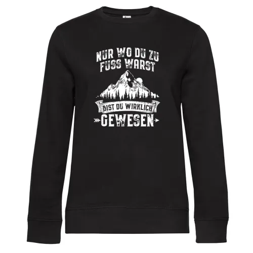 Wandern Spruch Wanderer Hiking Outdoor Wanderweg Sweat Frauen Queen Crew Neck