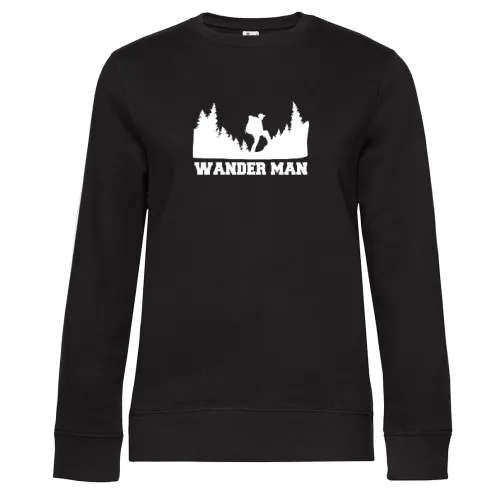 Wandern Wander Man Hiking Wanderer Herren Geschenk Sweat Frauen Queen Crew Neck