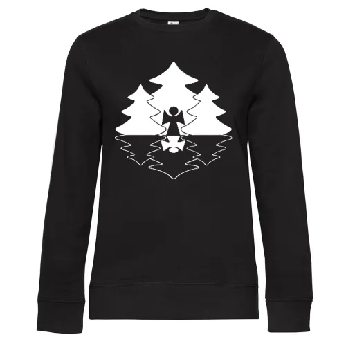 Weihnachtsengel im Wald Sweat Frauen Queen Crew Neck