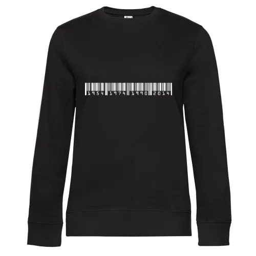 Weltmeister Deutschland Strichcode Sweat Frauen Queen Crew Neck