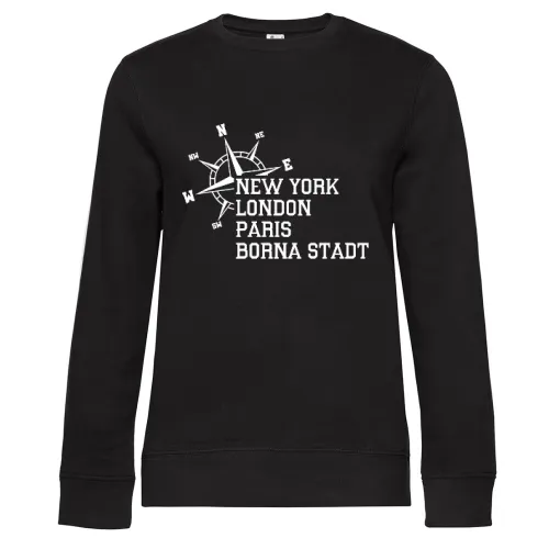Weltstadt Borna Stadt Sweat Frauen Queen Crew Neck