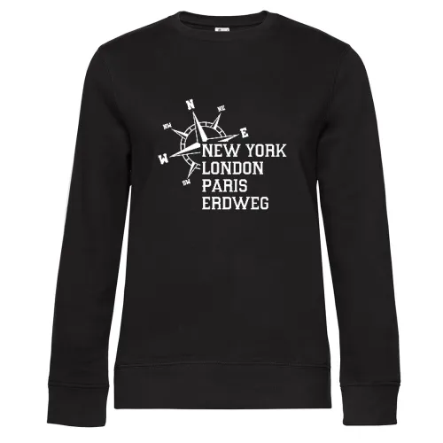Weltstadt Erdweg Sweat Frauen Queen Crew Neck