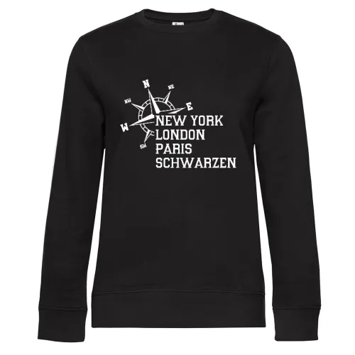 Weltstadt Schwarzen Sweat Frauen Queen Crew Neck