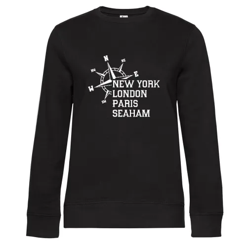 Weltstadt SEAHAM Sweat Frauen Queen Crew Neck