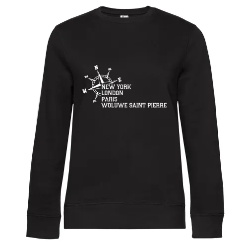 Weltstadt Woluwe Saint Pierre Sweat Frauen Queen Crew Neck
