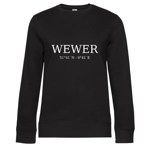 Wewer Koordinaten Sweat Frauen Queen Crew Neck
