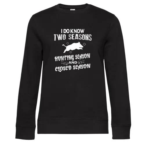 Wildschwein Jäger Jagdzeit Schonzeit Keiler Jagen Sweat Frauen Queen Crew Neck