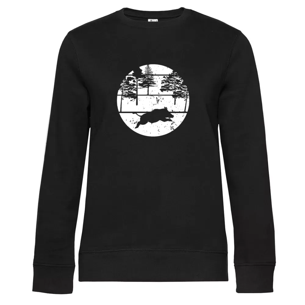  Frauen Sweat mit Aufdruck 'Wildschwein Jäger Vintage Jagd'