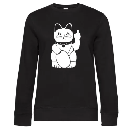 Winkekatze mit Mittelfinger Frauen Sweat