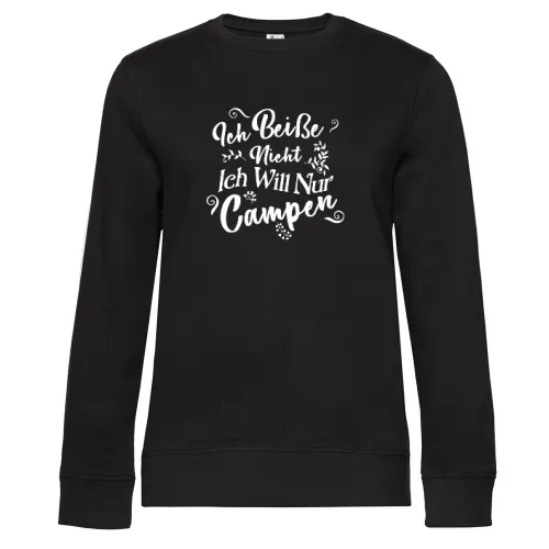 Wohnmobil Camping Campingplatz Nicht Beißen Spruch Sweat Frauen Queen Crew Neck