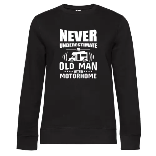 Wohnmobil Camping Rentner Camper Alter Mann WOMO Sweat Frauen Queen Crew Neck