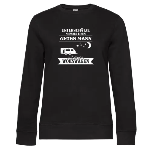 Wohnwagen Camping Rentner Camper Alter Mann Spruch Sweat Frauen Queen Crew Neck
