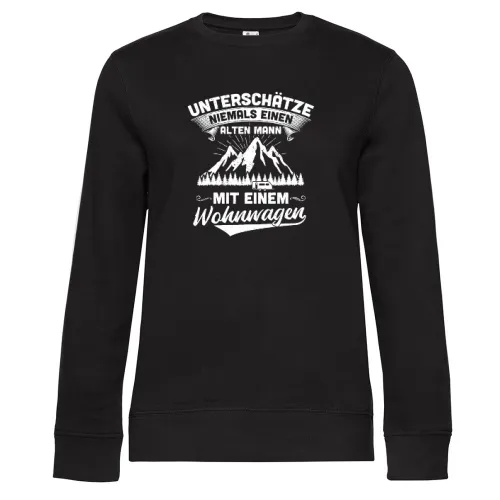 Wohnwagen Camping Rentner Camper Alter Mann Spruch Sweat Frauen Queen Crew Neck