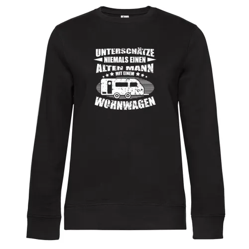 Wohnwagen Camping Rentner Camper Alter Mann Spruch Sweat Frauen Queen Crew Neck