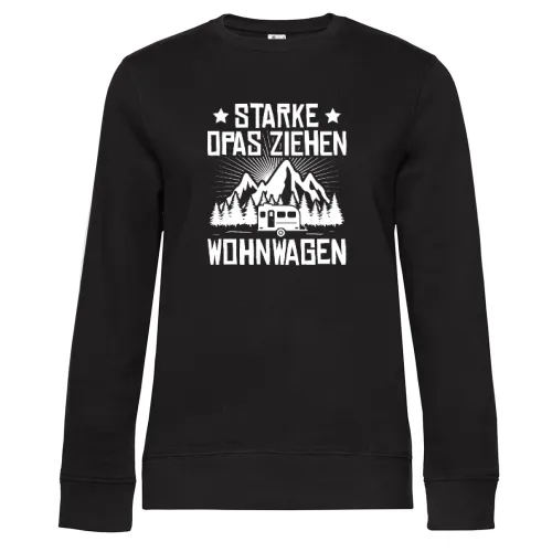 Wohnwagen Caravan Camping Opa Großvater Geschenk Sweat Frauen Queen Crew Neck