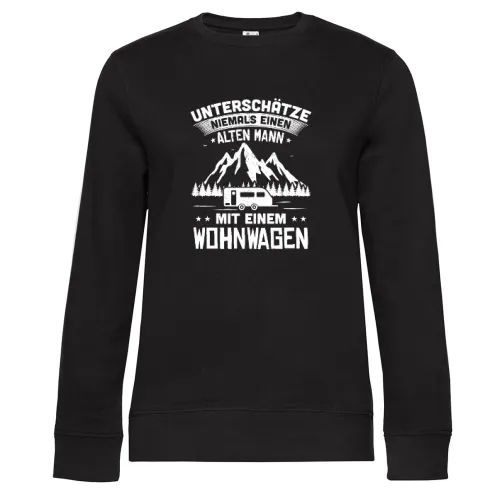 Wohnwagen Caravan Camping Rentner Camper Spruch Sweat Frauen Queen Crew Neck