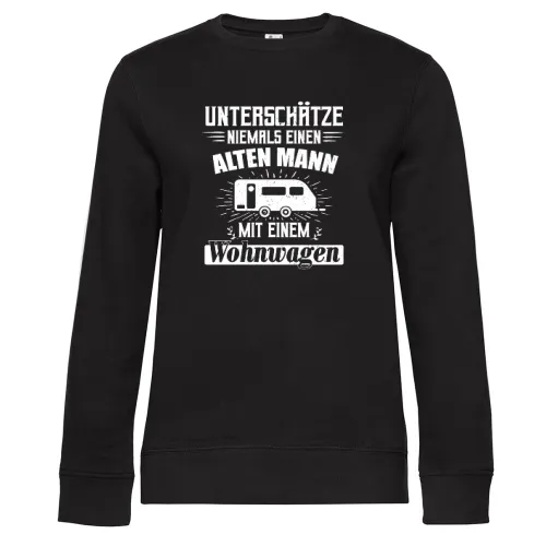 Wohnwagen Rentner Camping Camper Alter Mann Spruch Sweat Frauen Queen Crew Neck