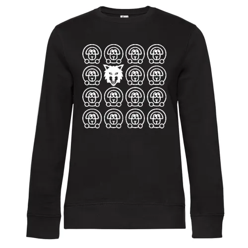 Wolf und Schafe Sweat Frauen Queen Crew Neck