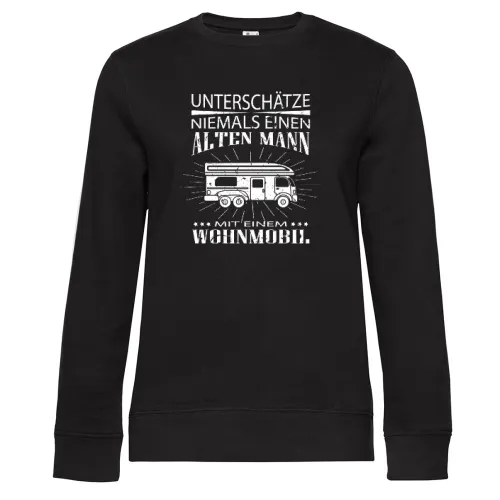 Womo Camping, Alter Mann Wohnmobil Camping Rente Sweat Frauen Queen Crew Neck