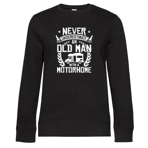 WOMO Wohnmobil Camper Camping Rentner Old Man Sweat Frauen Queen Crew Neck
