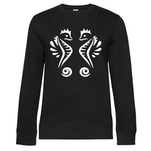 Zwei Seepferdchen Sweat Frauen Queen Crew Neck