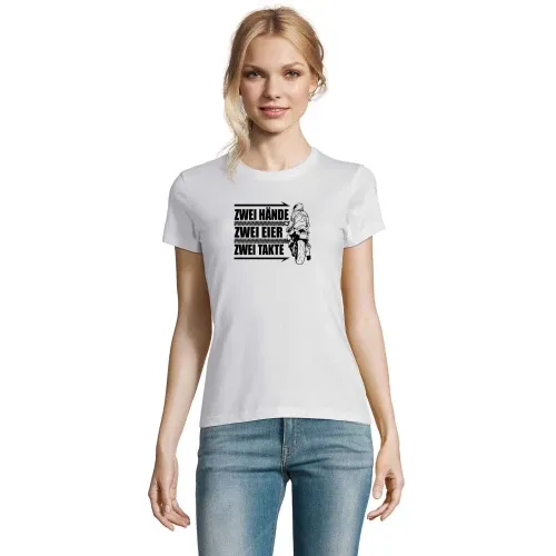 125er Rennmaschine Zwei Hände Zwei Eier Zwei Takte T-Shirt