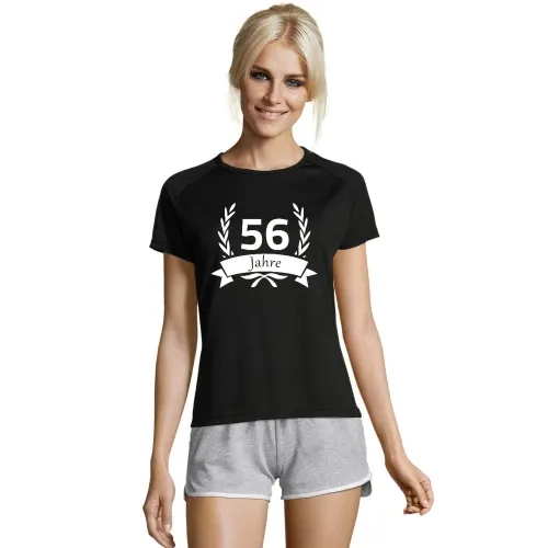 56 Geburtstag im Lorbeerkranz T-Shirt Frauen Sporty